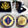 US MARINE CORPS - 1st MARINE DIVISION Challenge Coin with velvet case