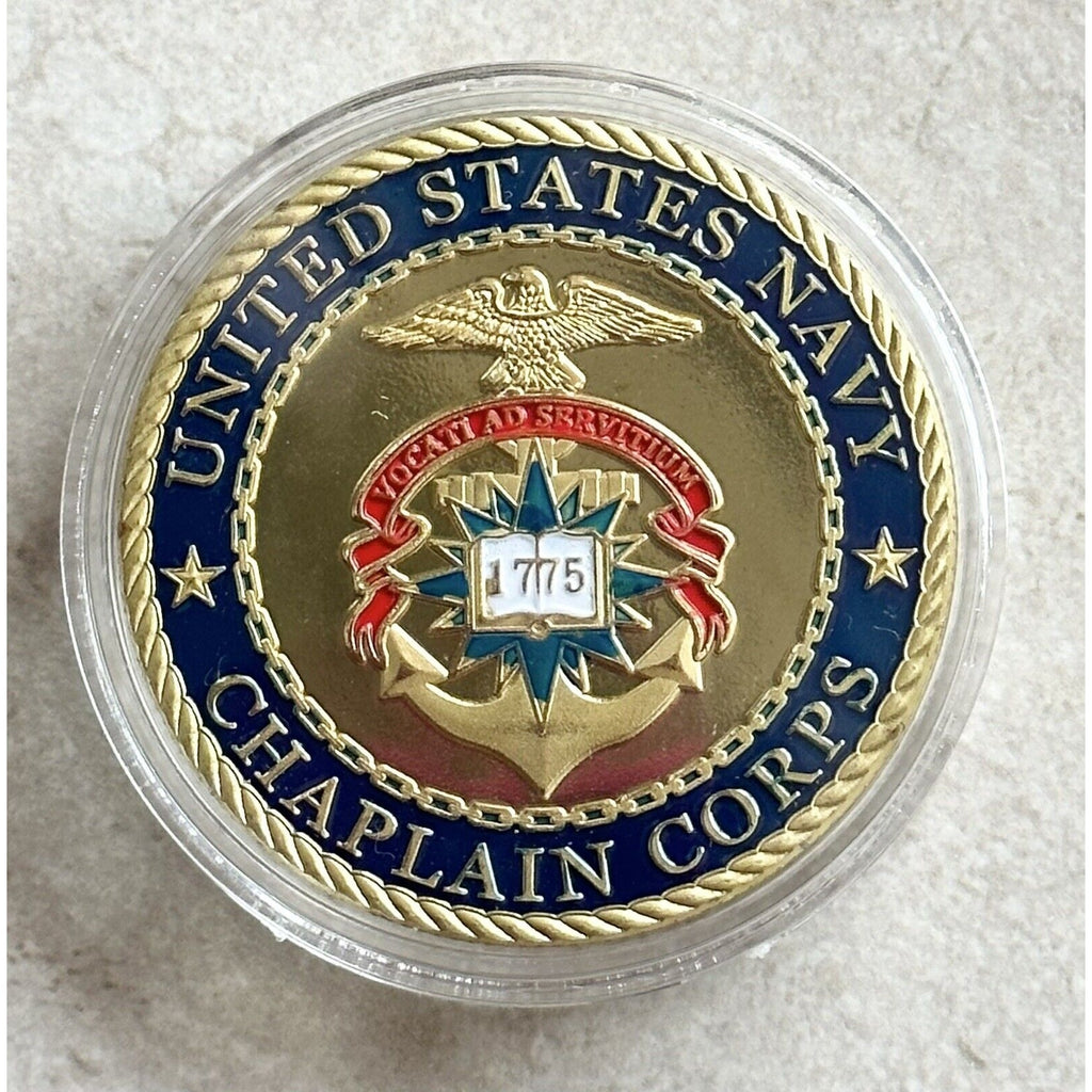 U S NAVY CHAPLAIN CORPS Challenge Coin with special velvet case