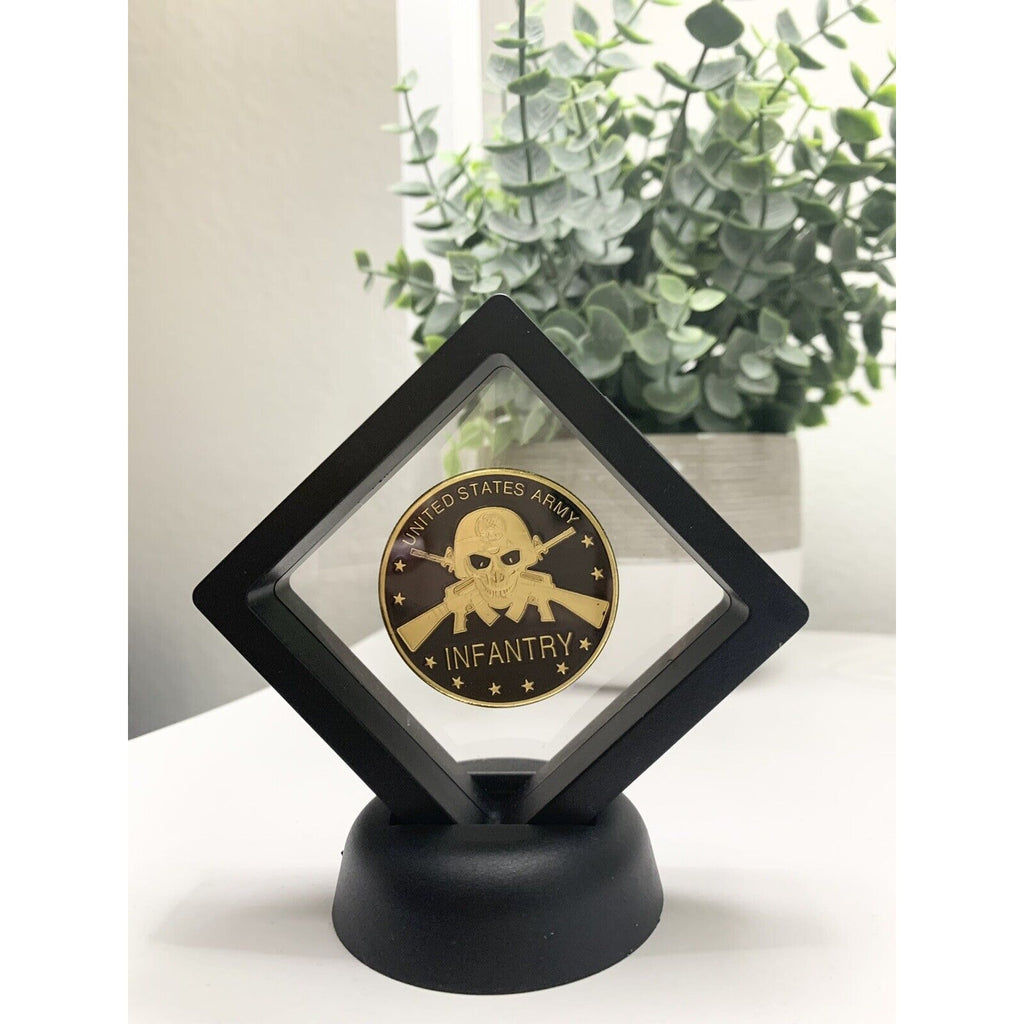 United States Army Infantry Skull This We’ll Defend Challenge Coin With Case