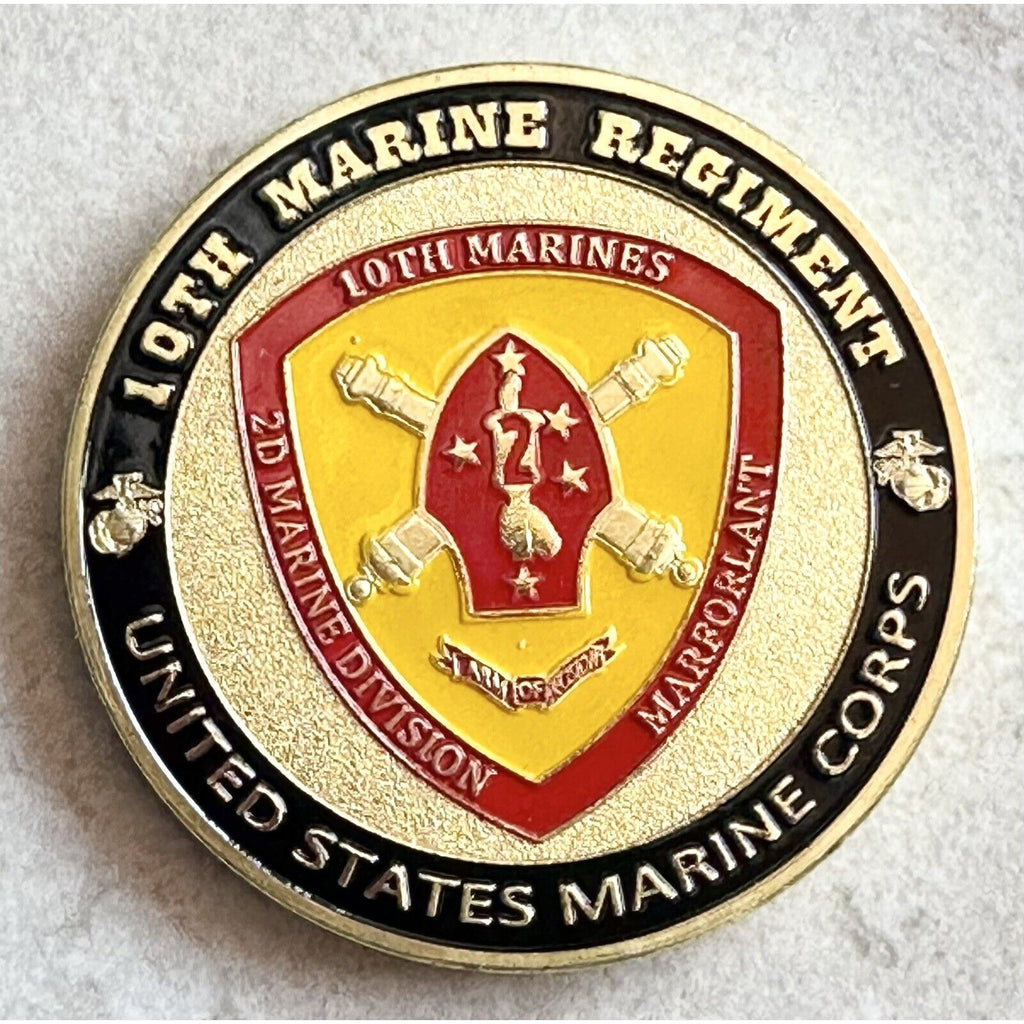 US MARINE CORPS - 10th MARINE REGIMENT Challenge Coin with velvet case