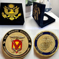 US MARINE CORPS - 4th MARINE REGIMENT ChallengeCoin With Special Velvet Case New