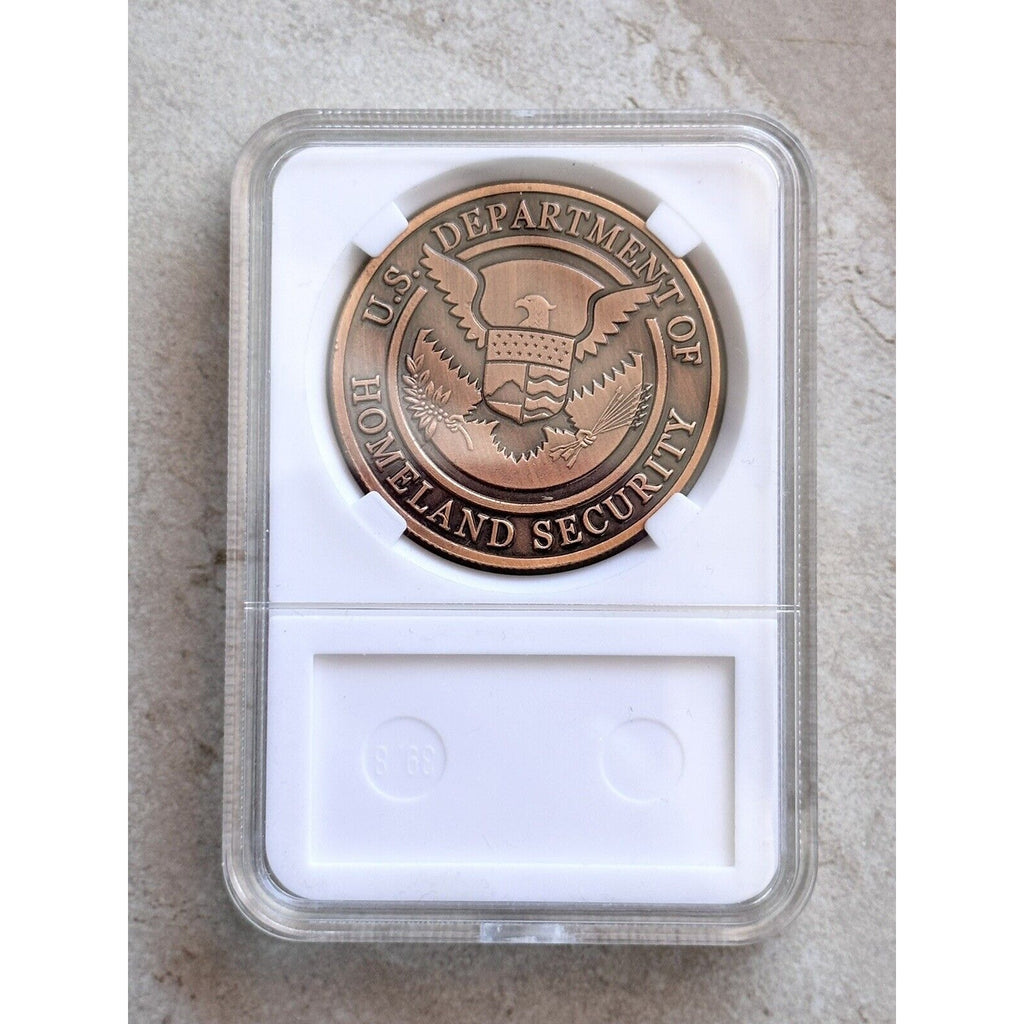 Secret Service Challenge Coin US Department Of Home Land Security With Case