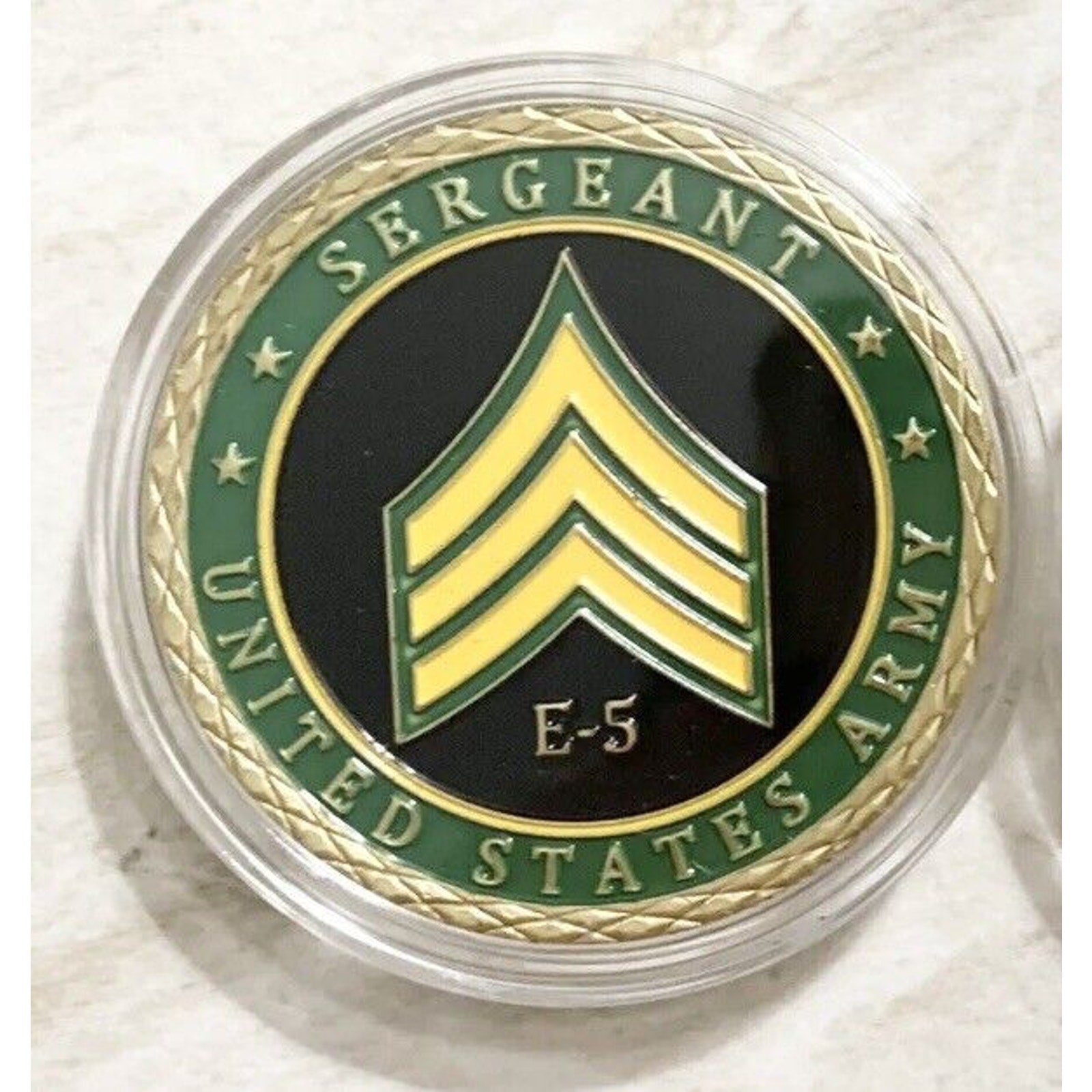 US ARMY SERGEANT E-5 Challenge Coin With Velvet Presentation Box