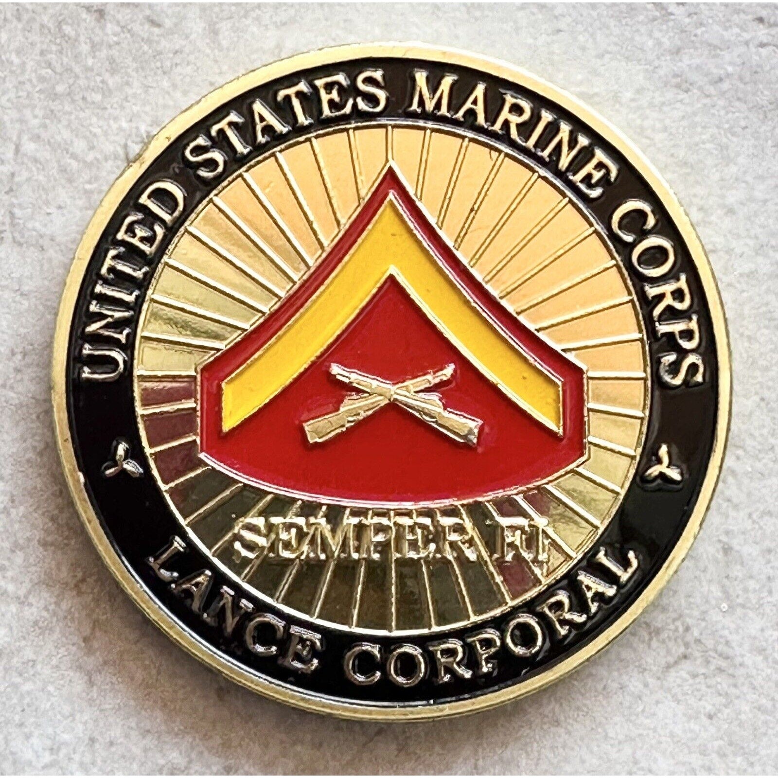 United States Marine Corps Lance Corporal E3 Challenge Coin