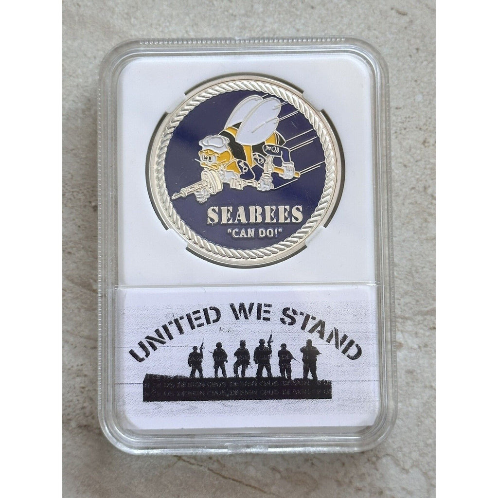 US NAVY SEABEES "CAN DO!" Challenge Coin With Beautiful Case . Fast Shipping