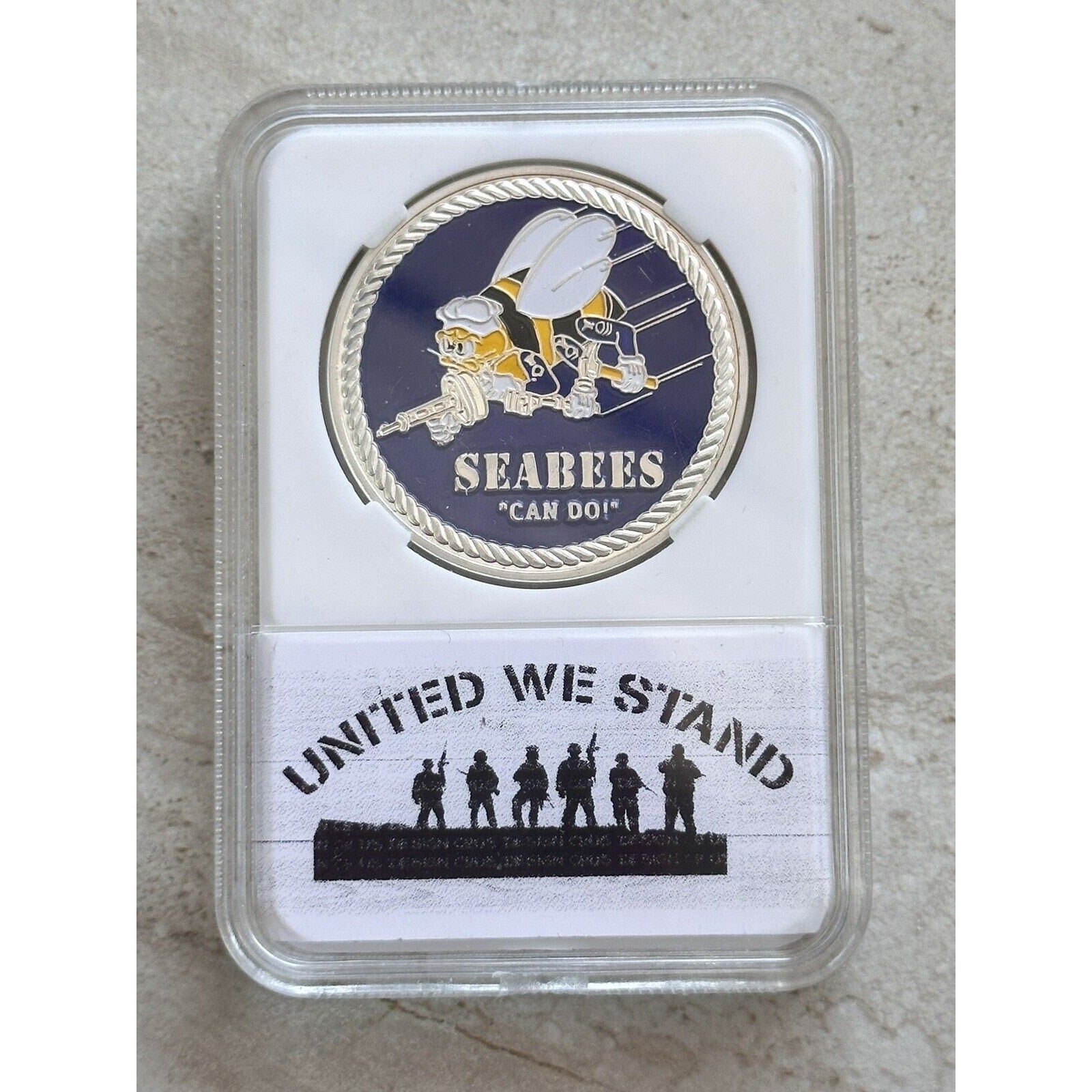 US NAVY SEABEES "CAN DO!" Challenge Coin With Beautiful Case . Fast Shipping