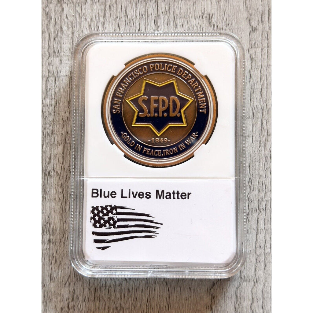 San Francisco SFPD POLICE DEPARTMENT Bronzed FINISH Challenge Coin with case
