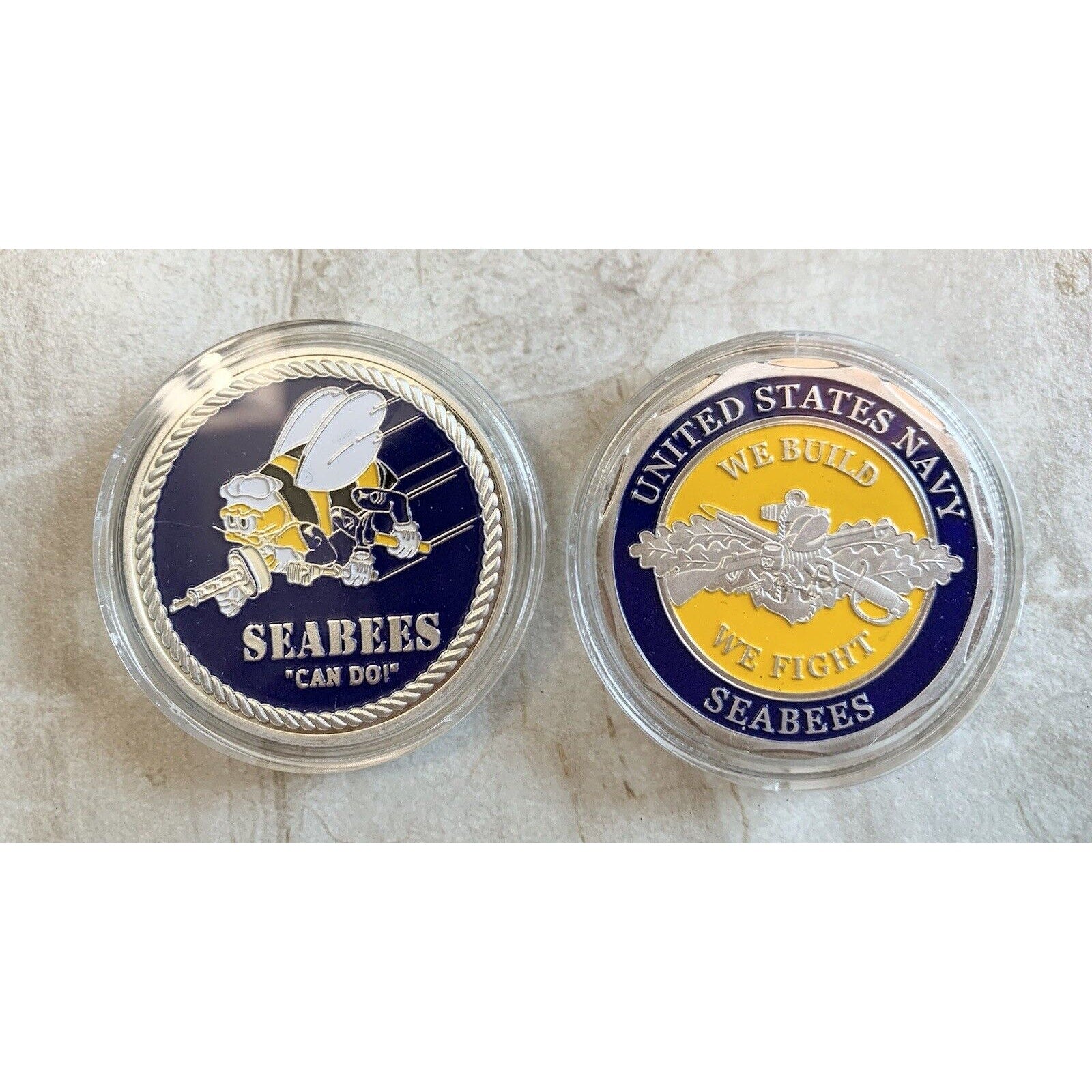 NEW U.S. Navy Seabees "We Build We Fight" Challenge Coin.