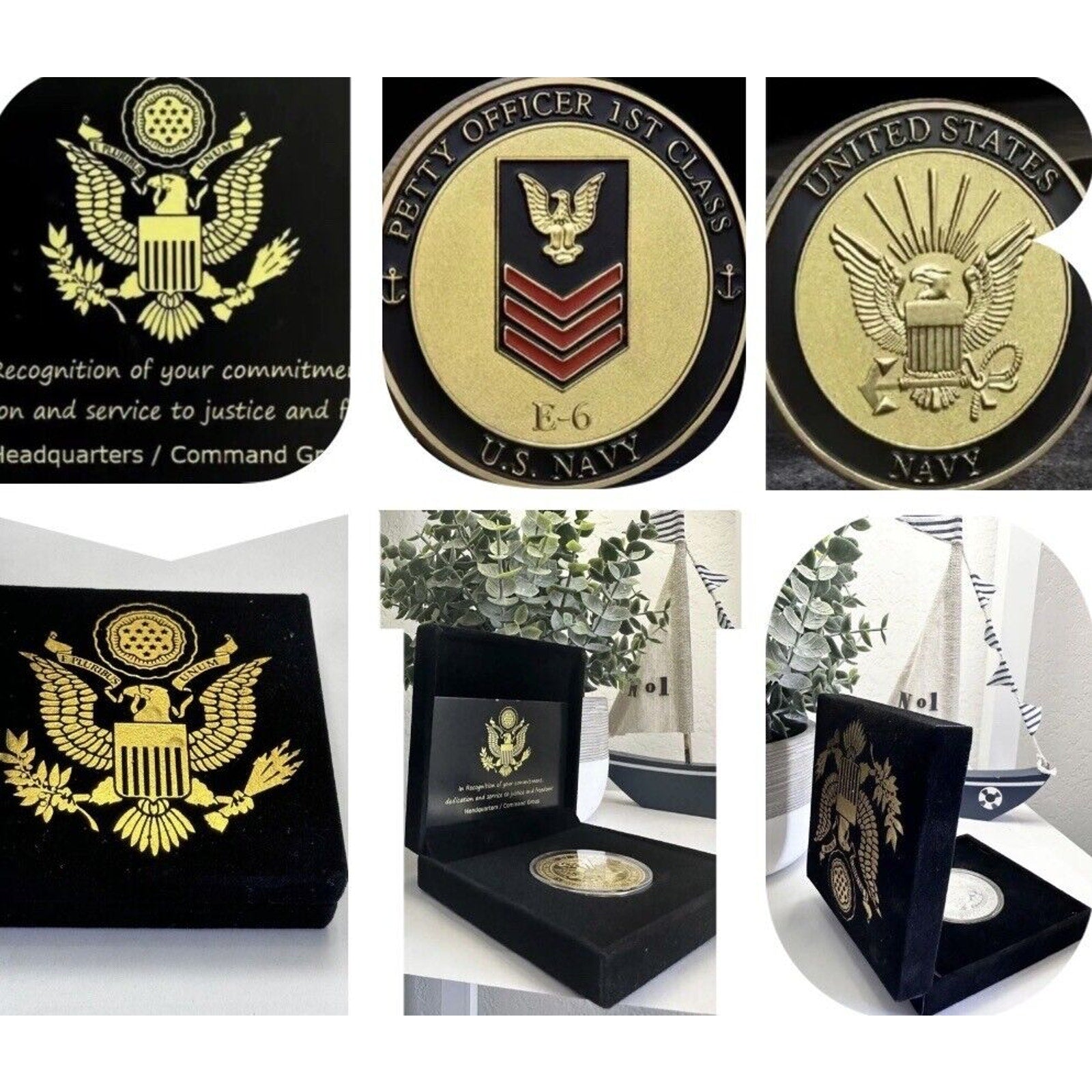 U.S. NAVY COIN: E6 PETTY OFFICER Rank USN