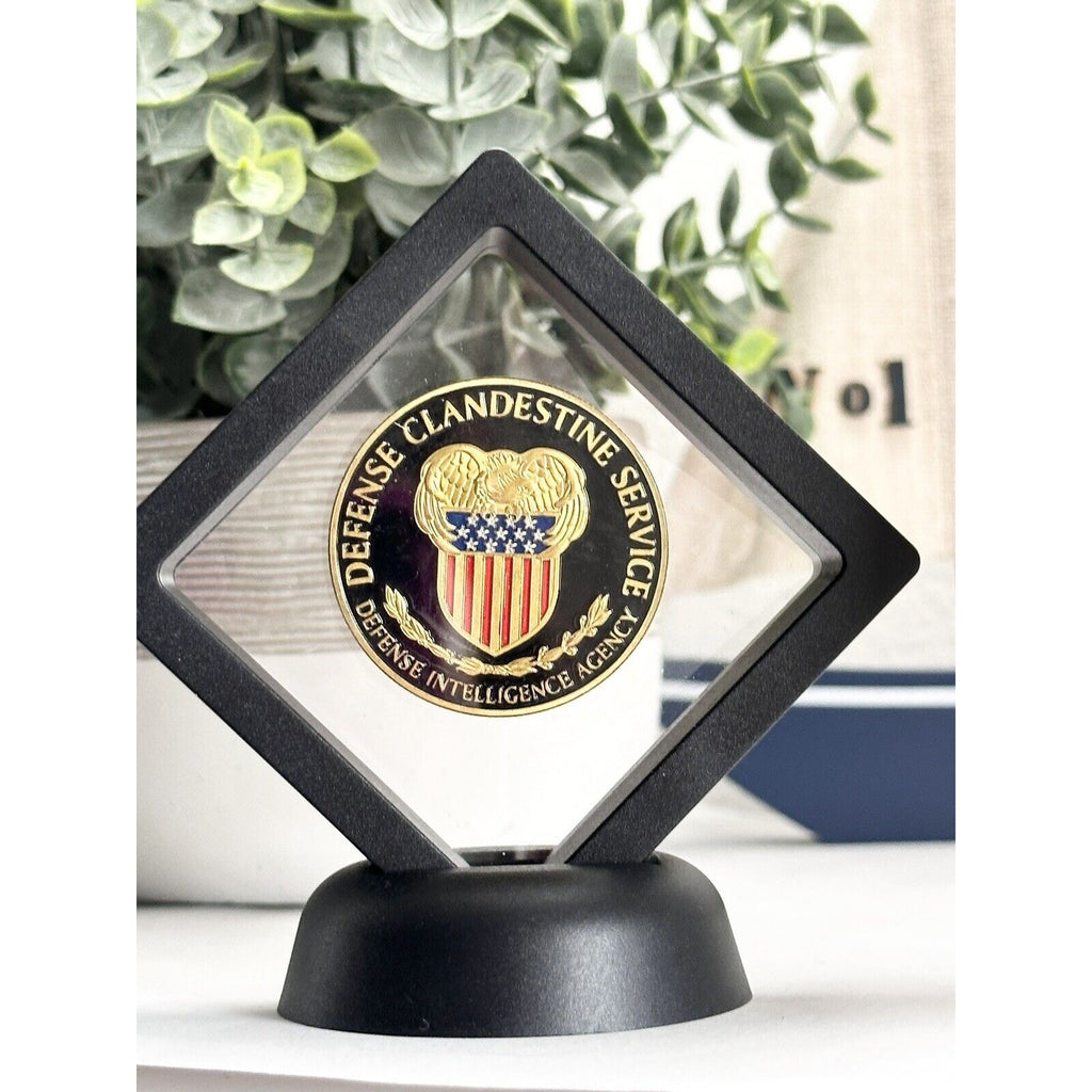 Defense Clandestine Service (DCS) Challenge Coin With 3D Display Case