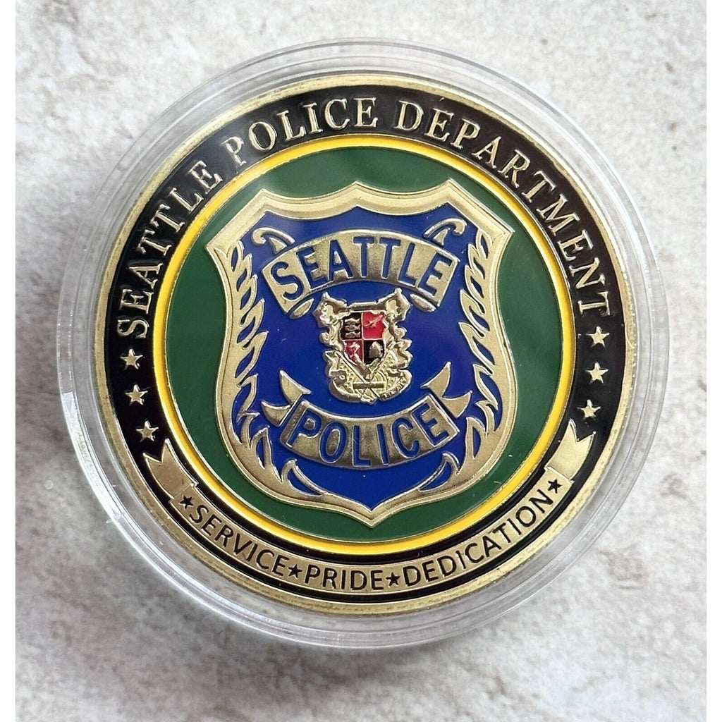 CITY OF SEATTLE, WA. Police Dept. Challenge Coin With Case