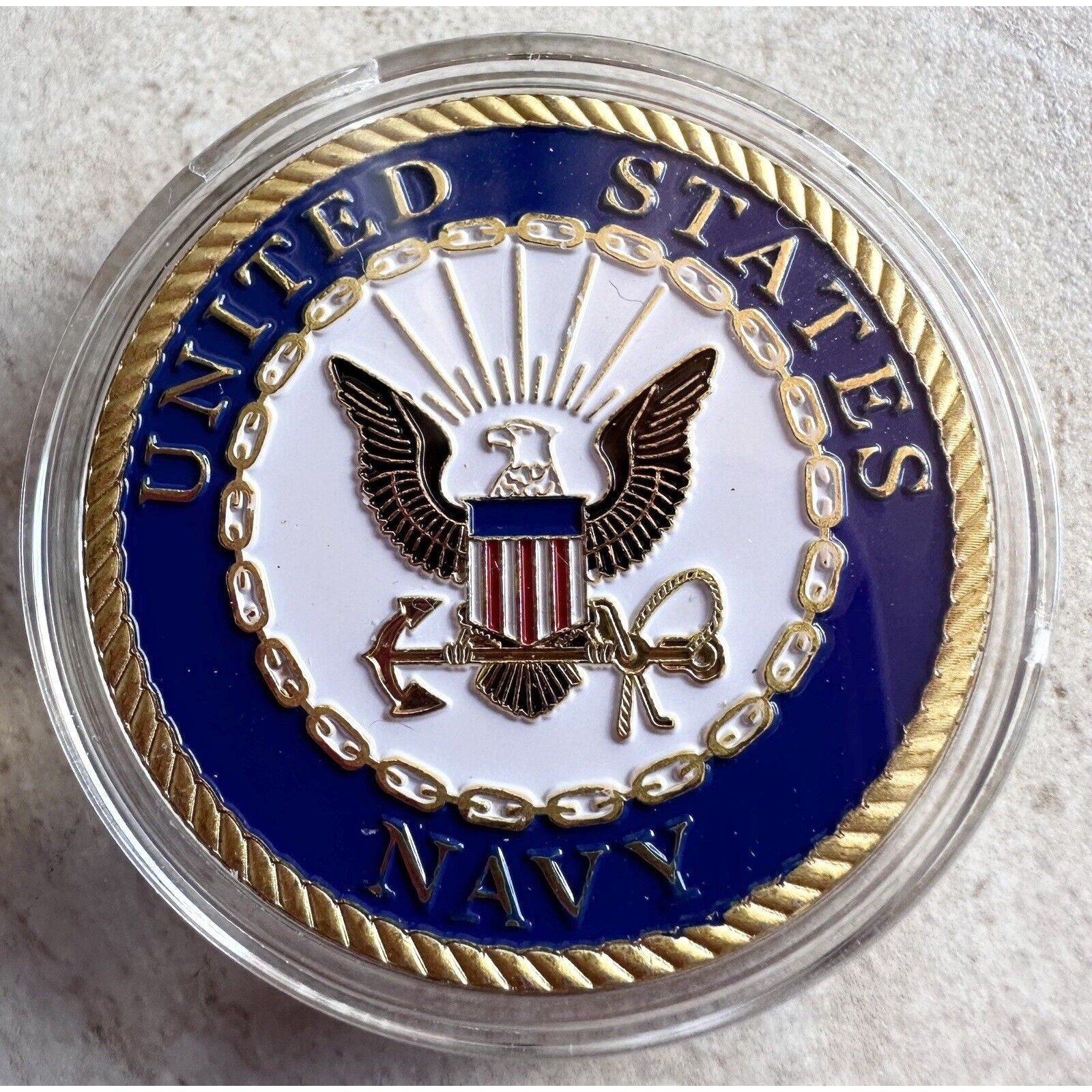 US NAVY Commemorative Challenge Coin come with special velvet case