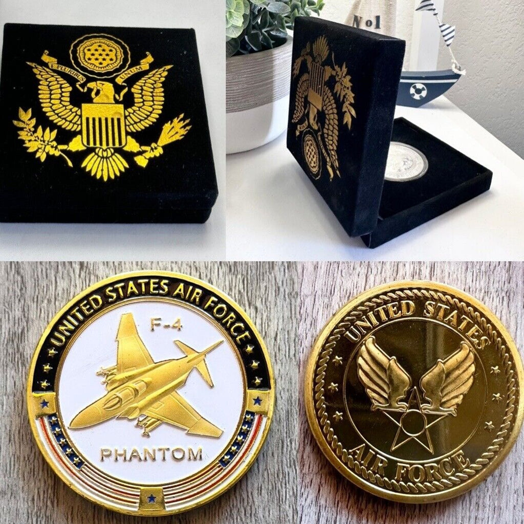 U S AIR FORCE F-4 PHANTOM Challenge Coin with special velvet case