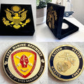 US MARINE CORPS - 10th MARINE REGIMENT Challenge Coin with velvet case