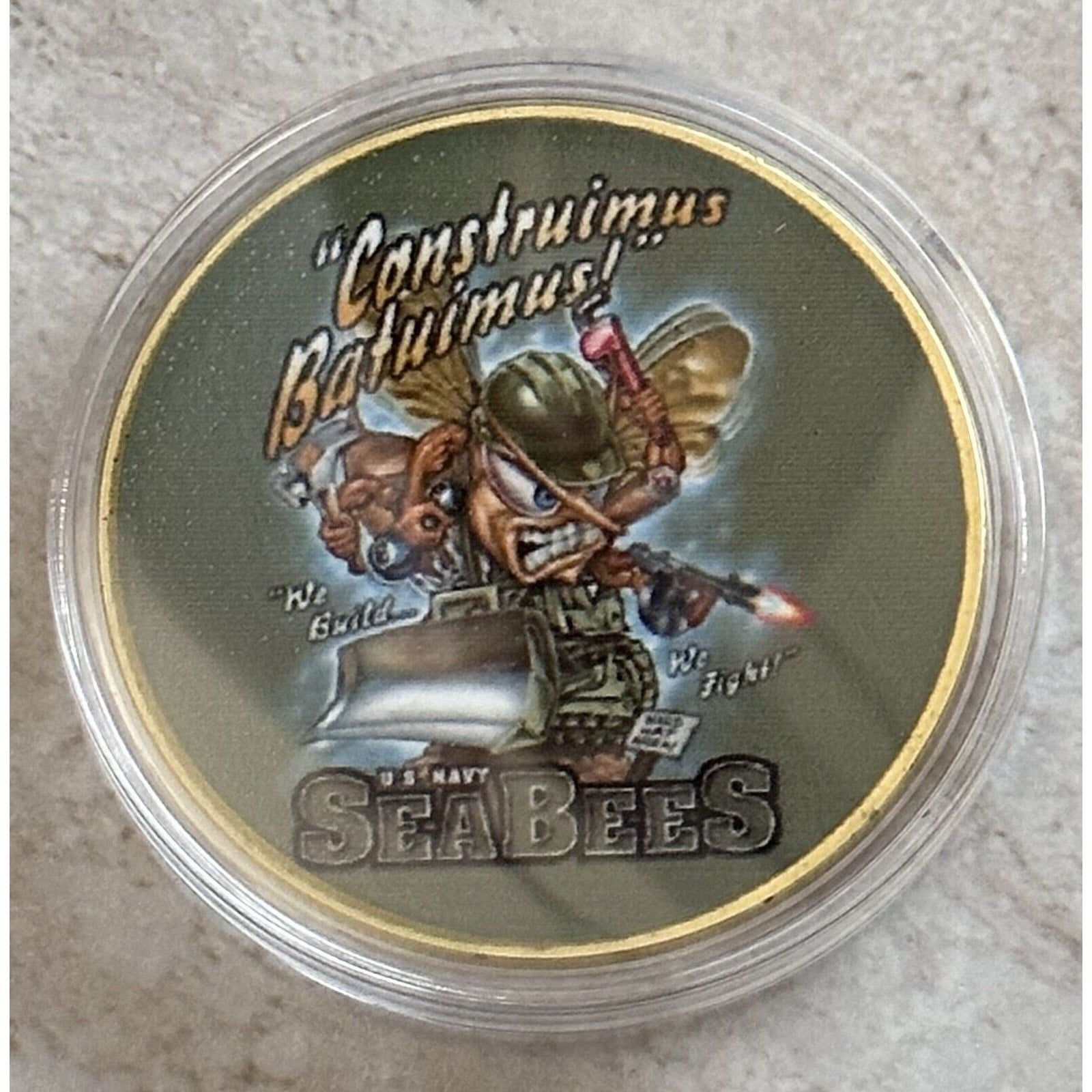 US Navy Seabees Challenge Coin "Constuimus Batuimimus" We Build-We Fight