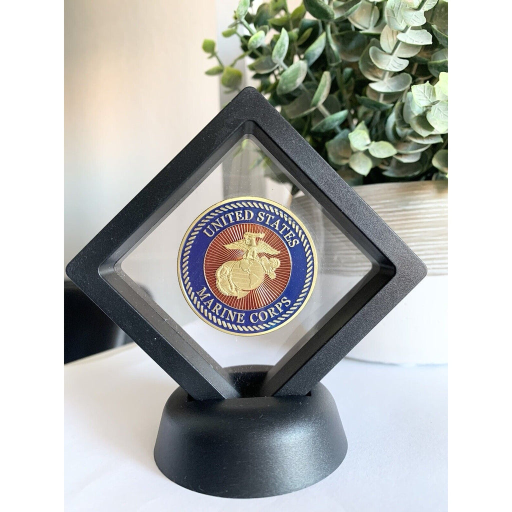 US MARINE CORPS MILITARY POLICE Challenge Coin With 3D Display Case