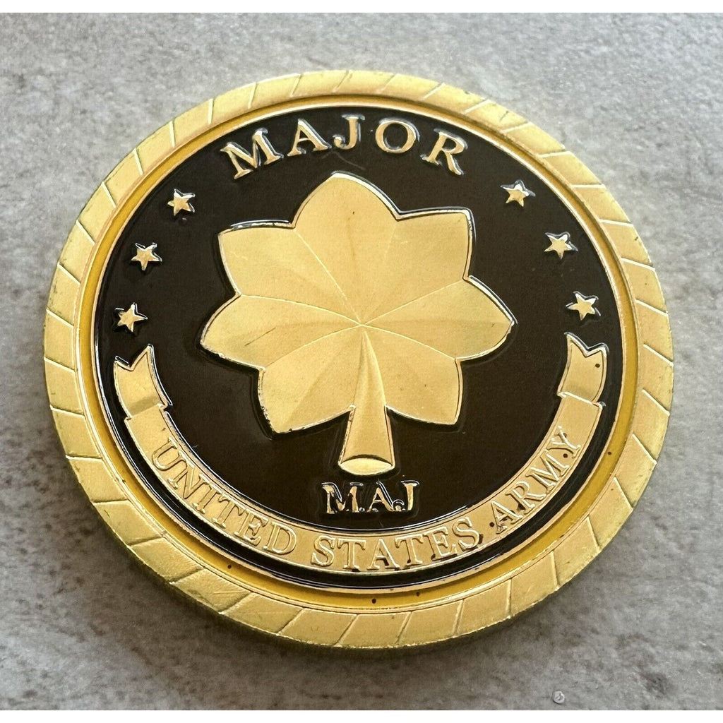 Challenge Coin Army Rank Major Coin With 3D Display Case