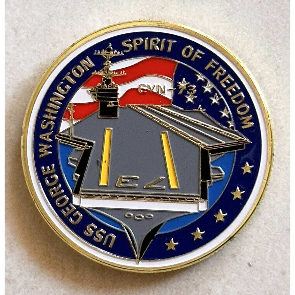US NAVY USS GEORGE WASHINGTON CVN-73 Challenge Coin With 3D Display Case