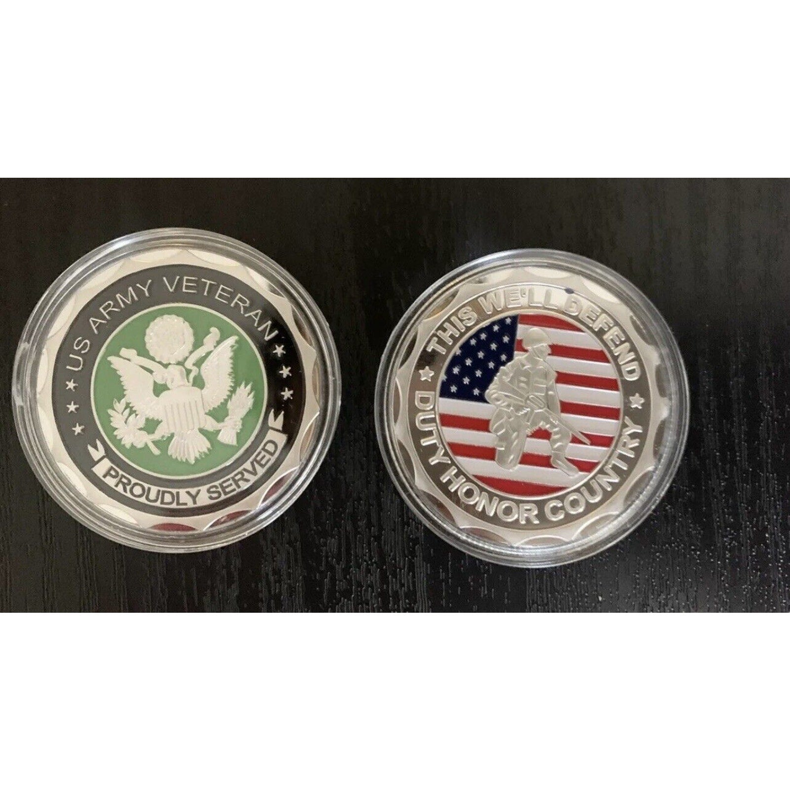 U.S. Army Veteran Challenge Coin With Gift Velvet Case