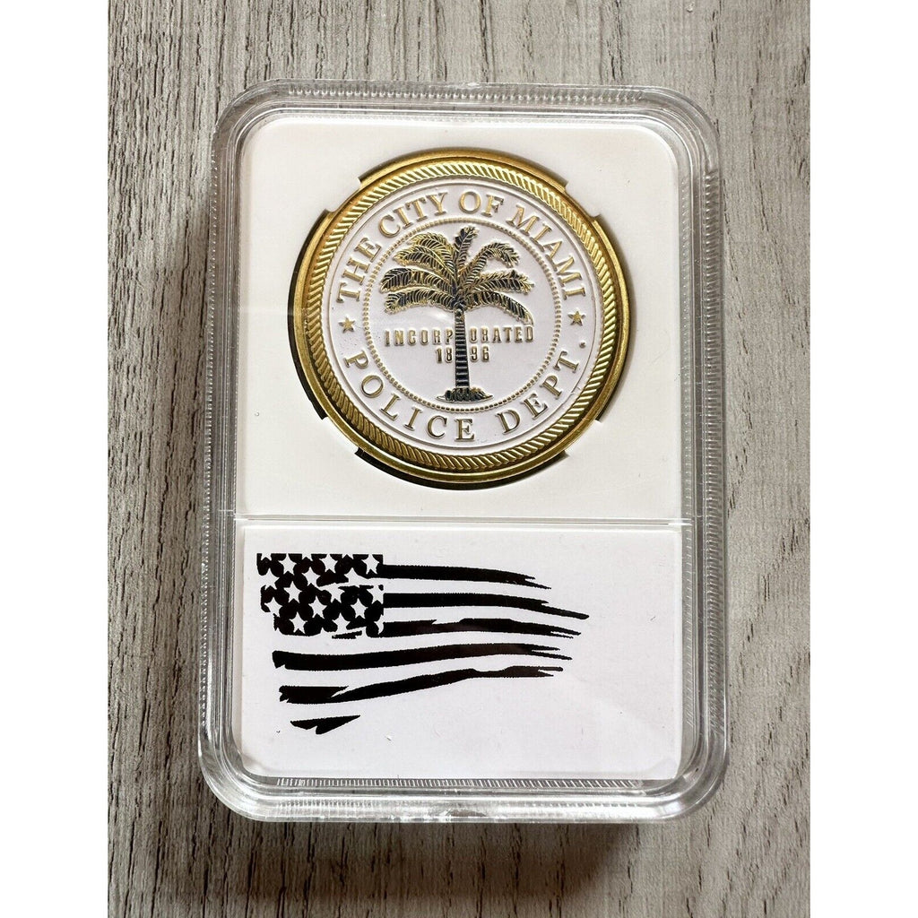 CITY OF MIAMI Police Dept. Challenge Coin with case