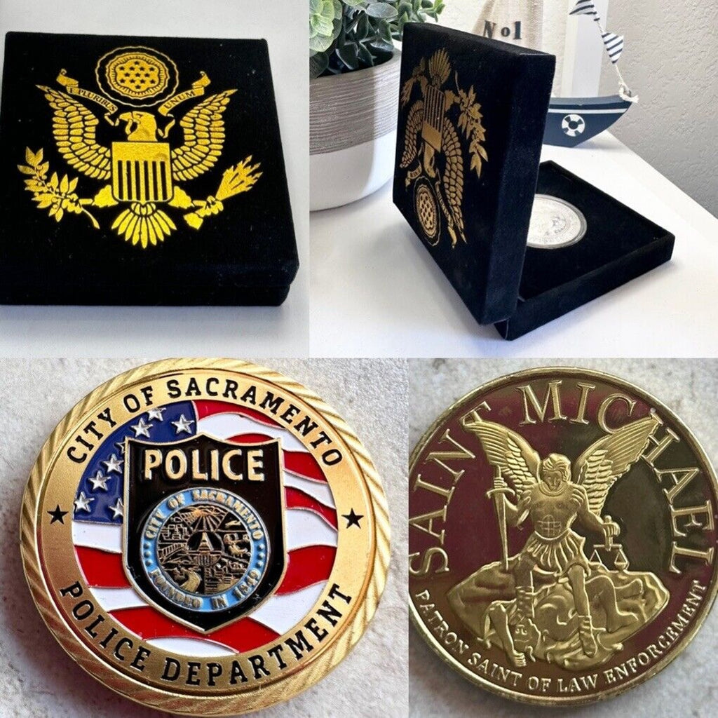 CITY OF SACRAMENTO POLICE DEPT CHALLENGE COIN w/ velvet Presentation Box