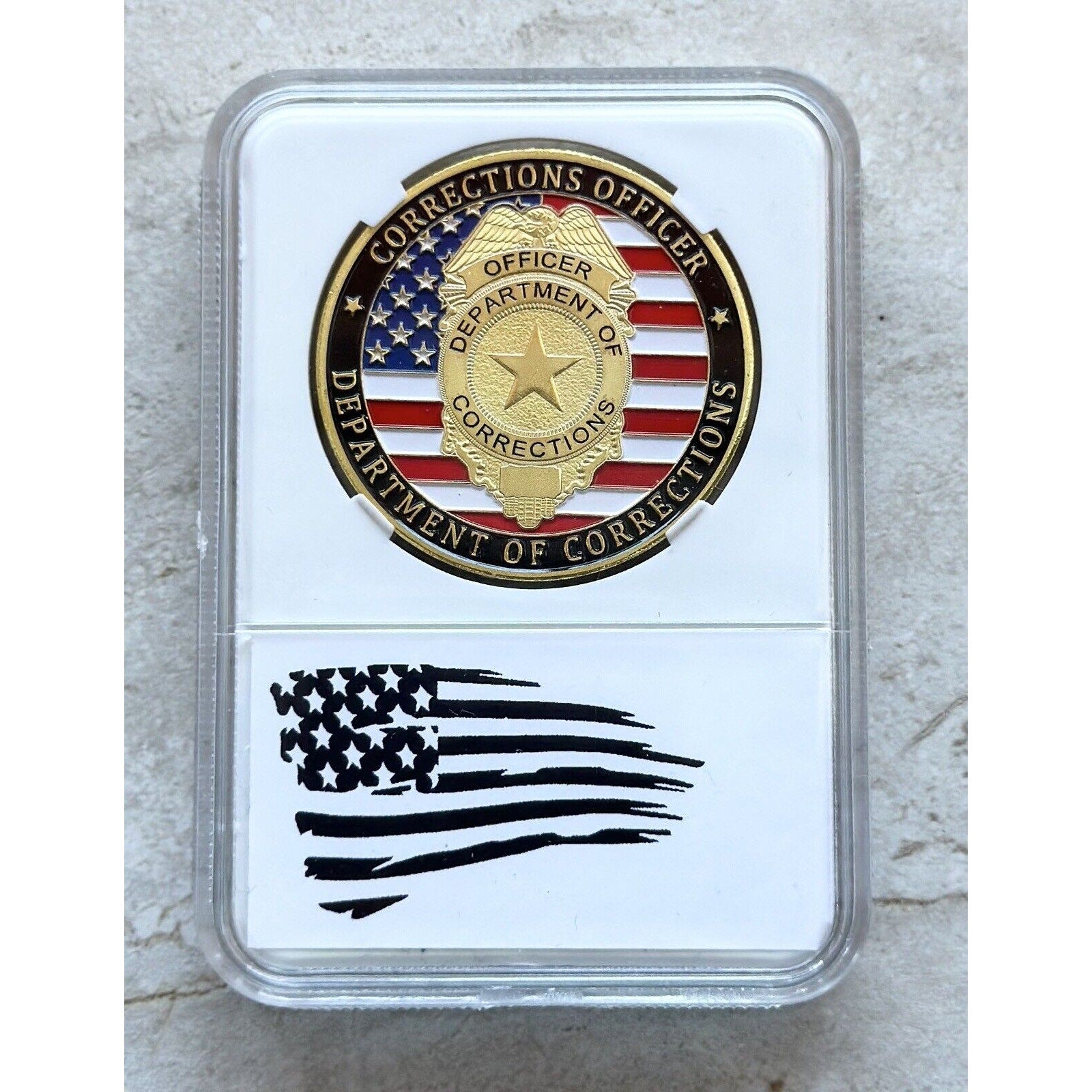 Department of Corrections Officer Challenge Coin With Case