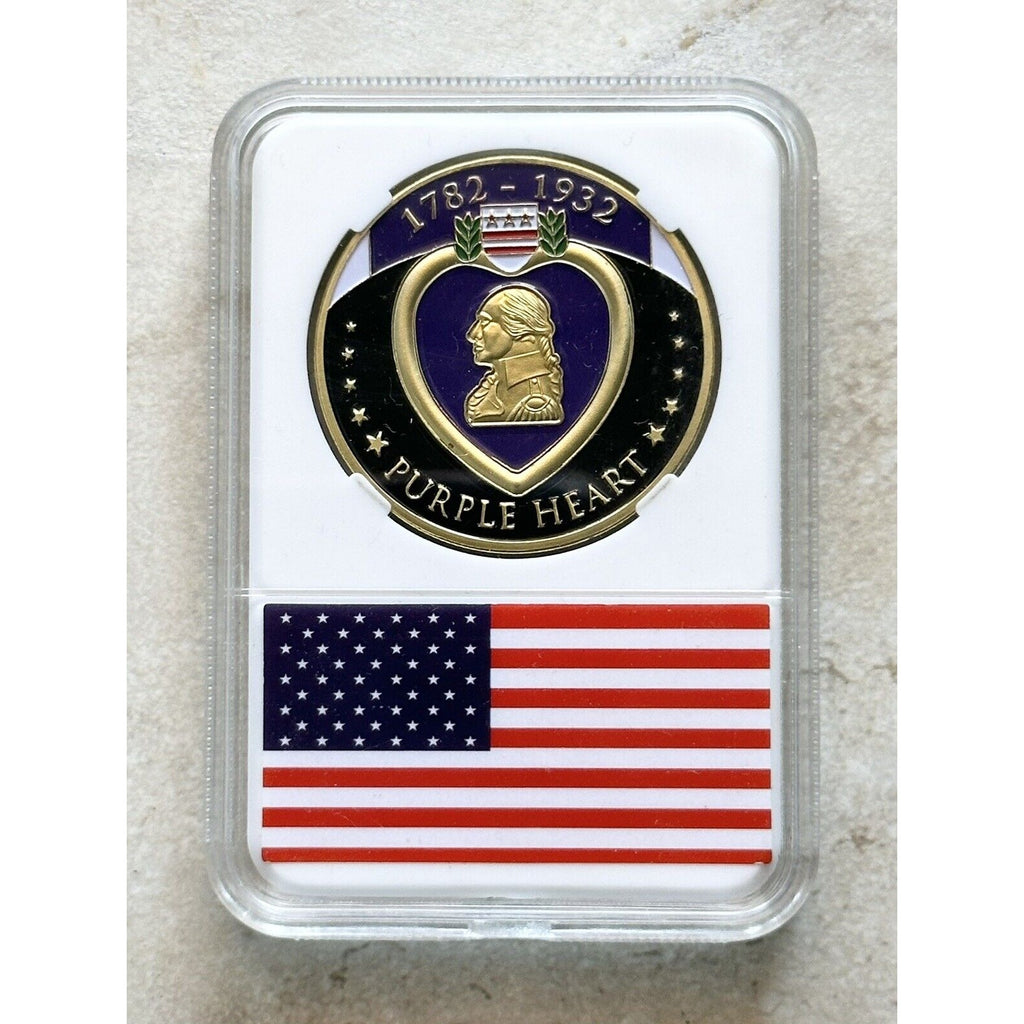 Purple Heart Challenge Coin with Case