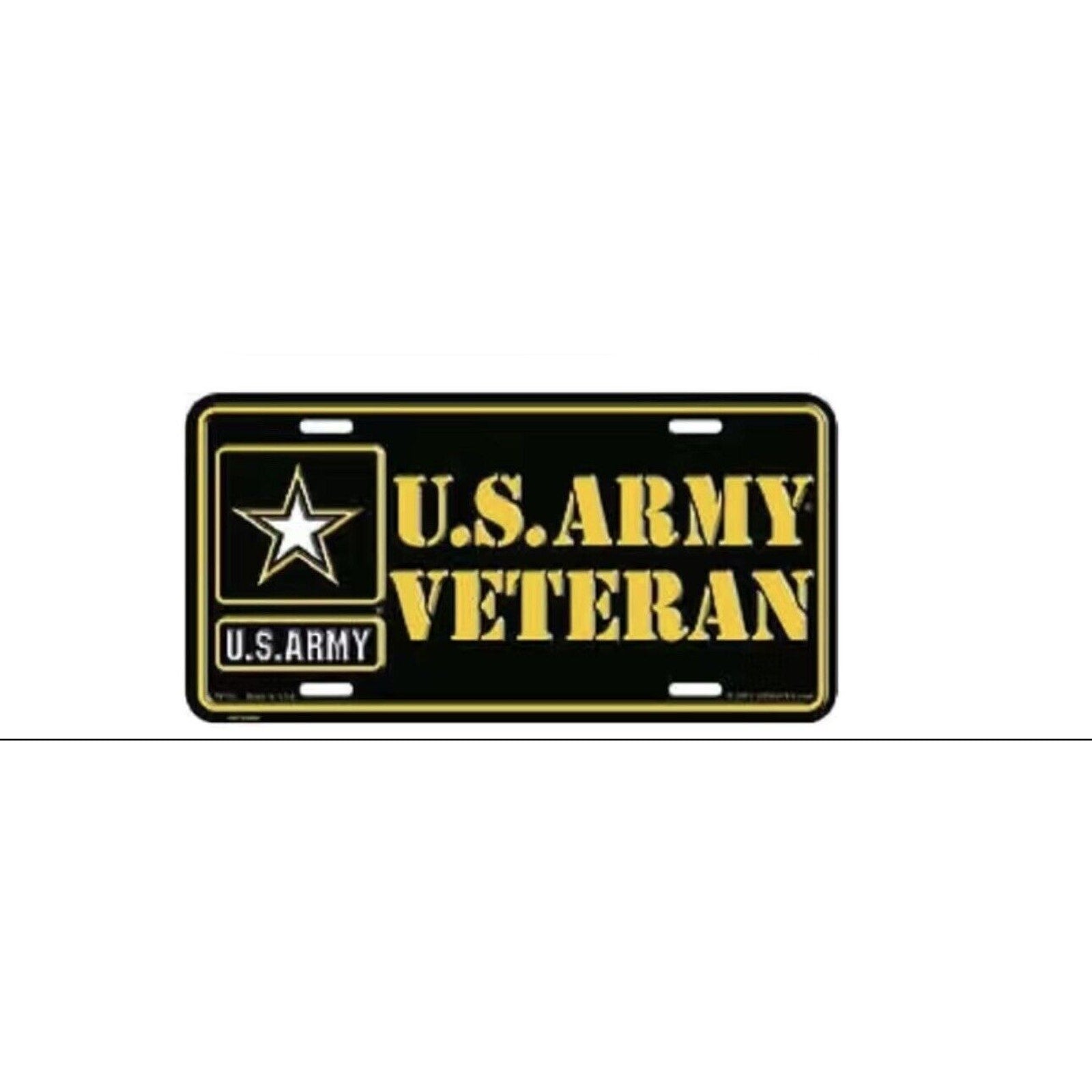 US Army USA Military Veteran Soldier Aluminum Car License Plate Tag