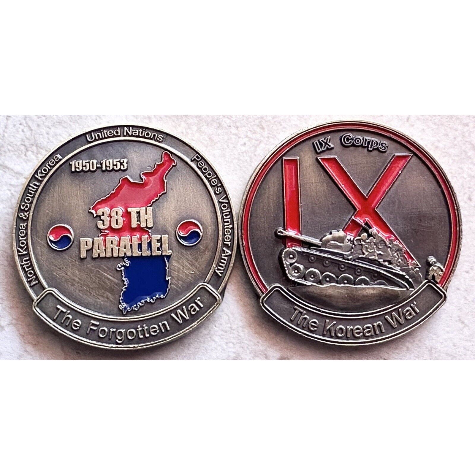 1950-1953 US.Army IX Corps 38TH Parallel Korean War Forgotten War Challenge Coin