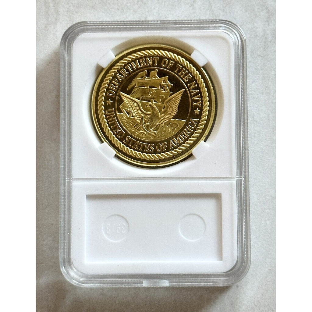US NAVY - USS CORAL SEA CV-43 Challenge Coin With Case