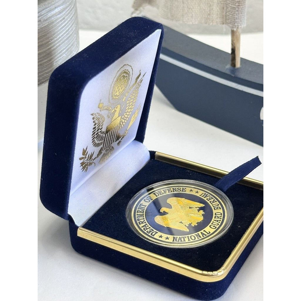 Department of Defense National Guard Bureau Challenge Coin & Special Velvet Case