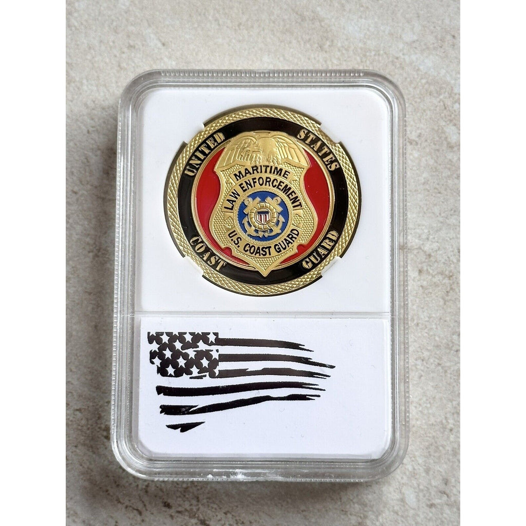 US COAST GUARD MARITIME LAW ENFORCEMENT Challenge Coin With Beautiful Case