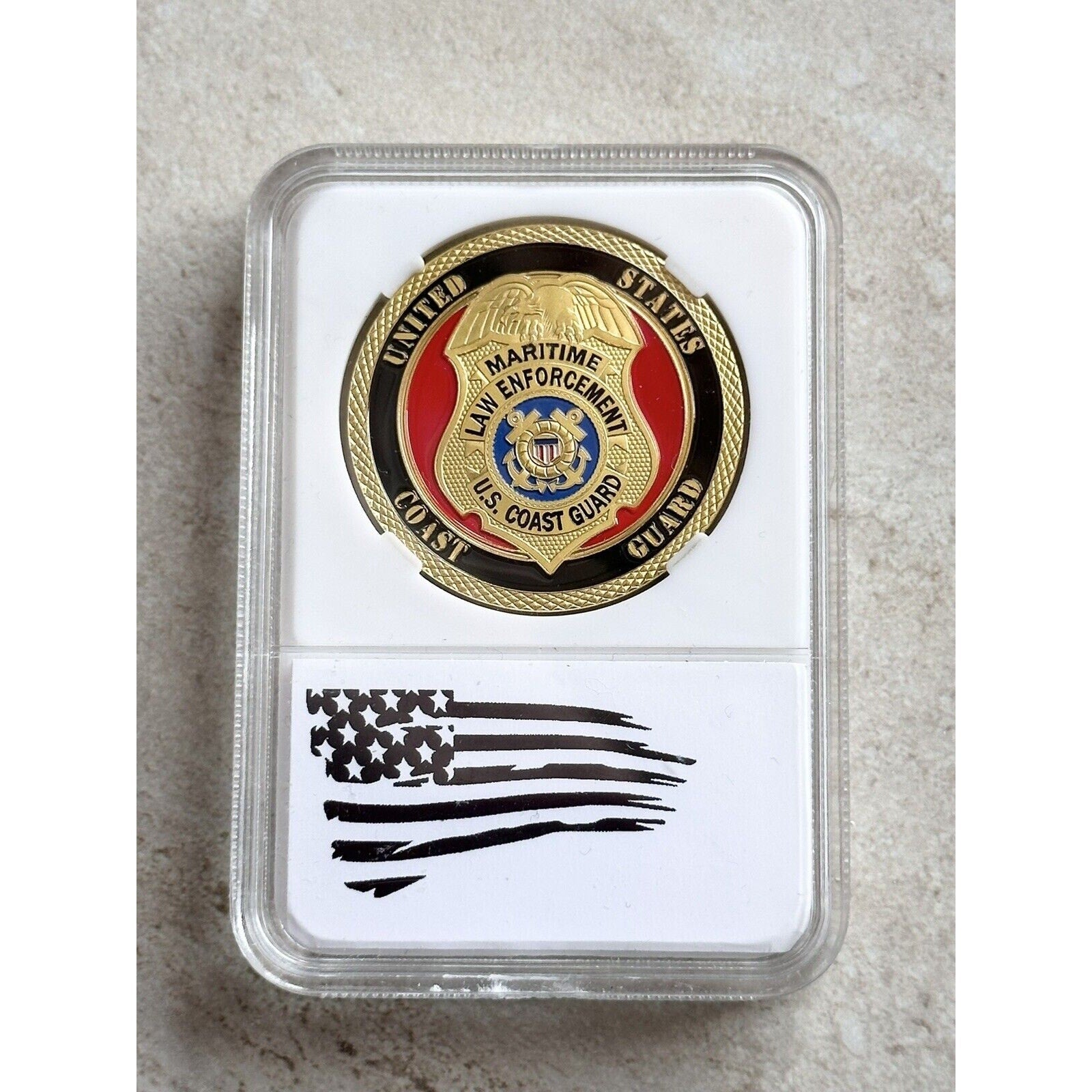 US COAST GUARD MARITIME LAW ENFORCEMENT Challenge Coin With Beautiful Case