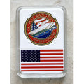 US NAVY - USS RANGER CV-61 Challenge Coin With American Flag Case