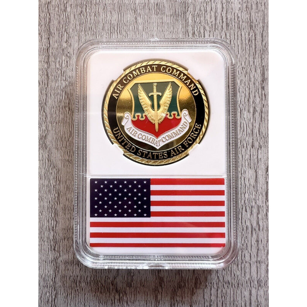 U S AIR FORCE AIR COMBAT COMMAND Challenge Coin with case