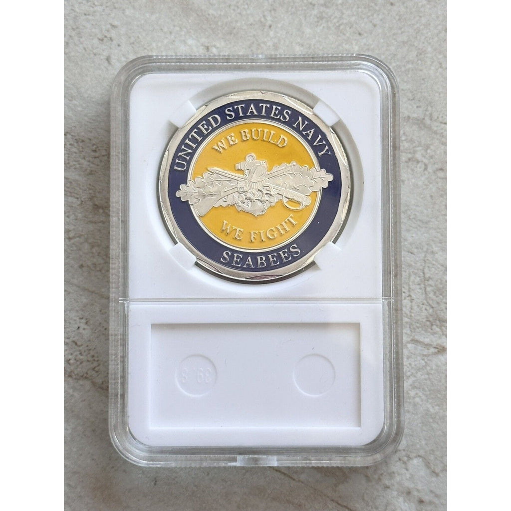 US NAVY SEABEES "CAN DO!" Challenge Coin With Beautiful Case . Fast Shipping