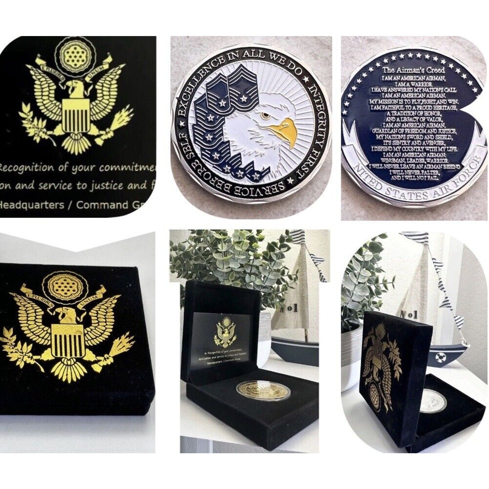 Air Force Challenge Coin Eagle-Pilot Oath Airman's Creed Military Gift USA AF