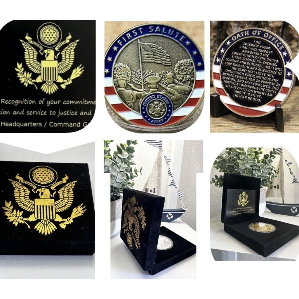 US Army 2nd Lt First Salute Oath Of Office Coin USA amy