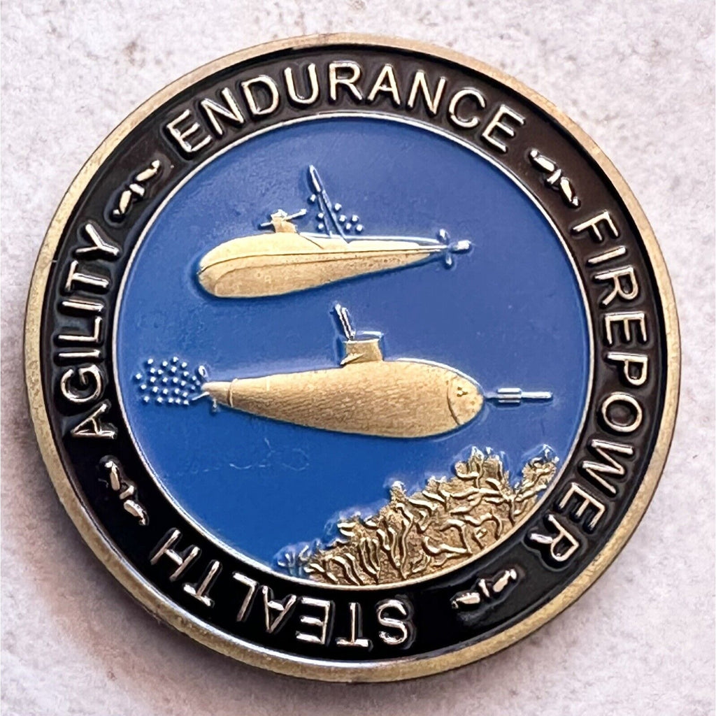 SILENT SERVICE CHALLANGE COIN SUBMARINE BASE USN PIN UP US NAVY SUB VETERAN WOW
