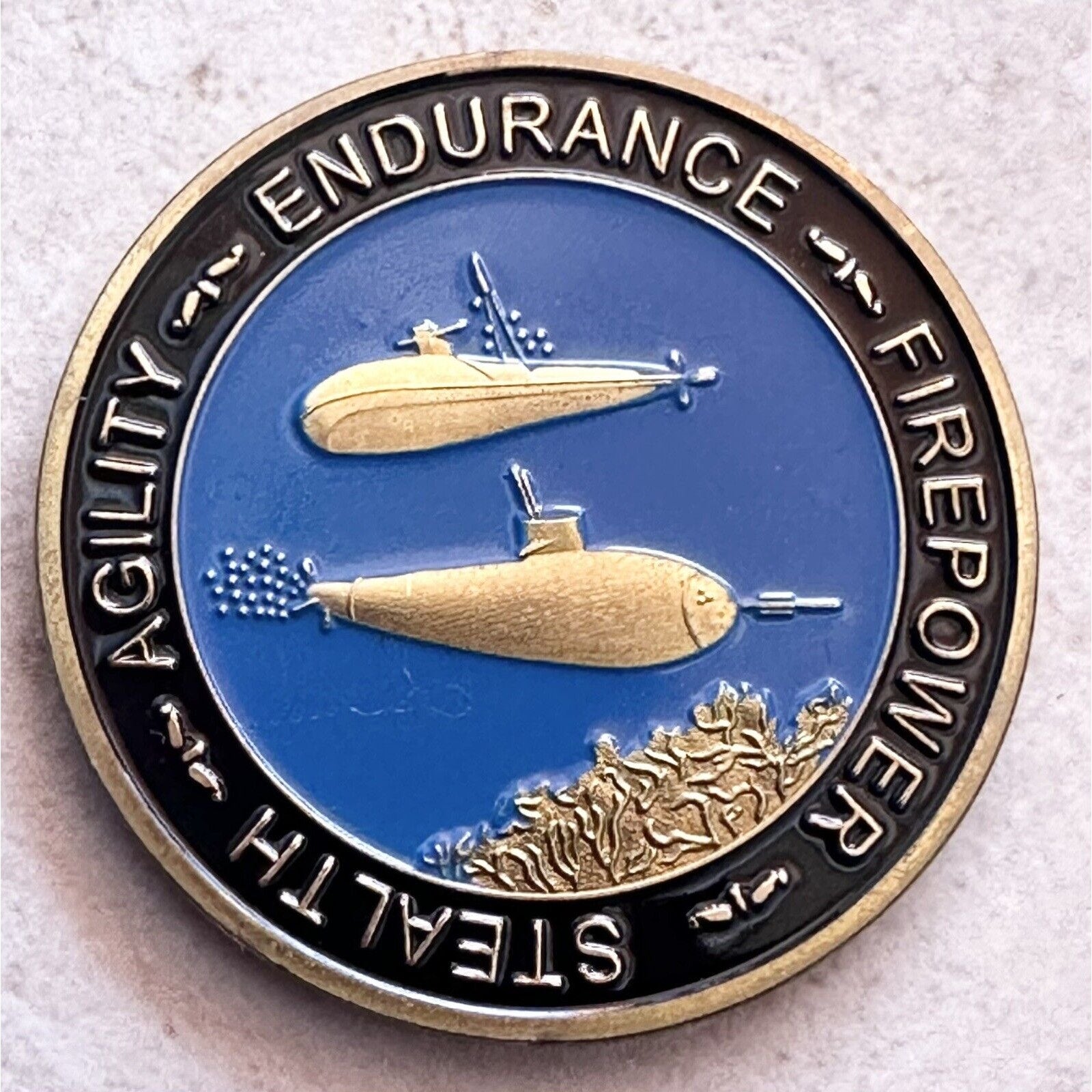 SILENT SERVICE CHALLANGE COIN SUBMARINE BASE USN PIN UP US NAVY SUB VETERAN WOW