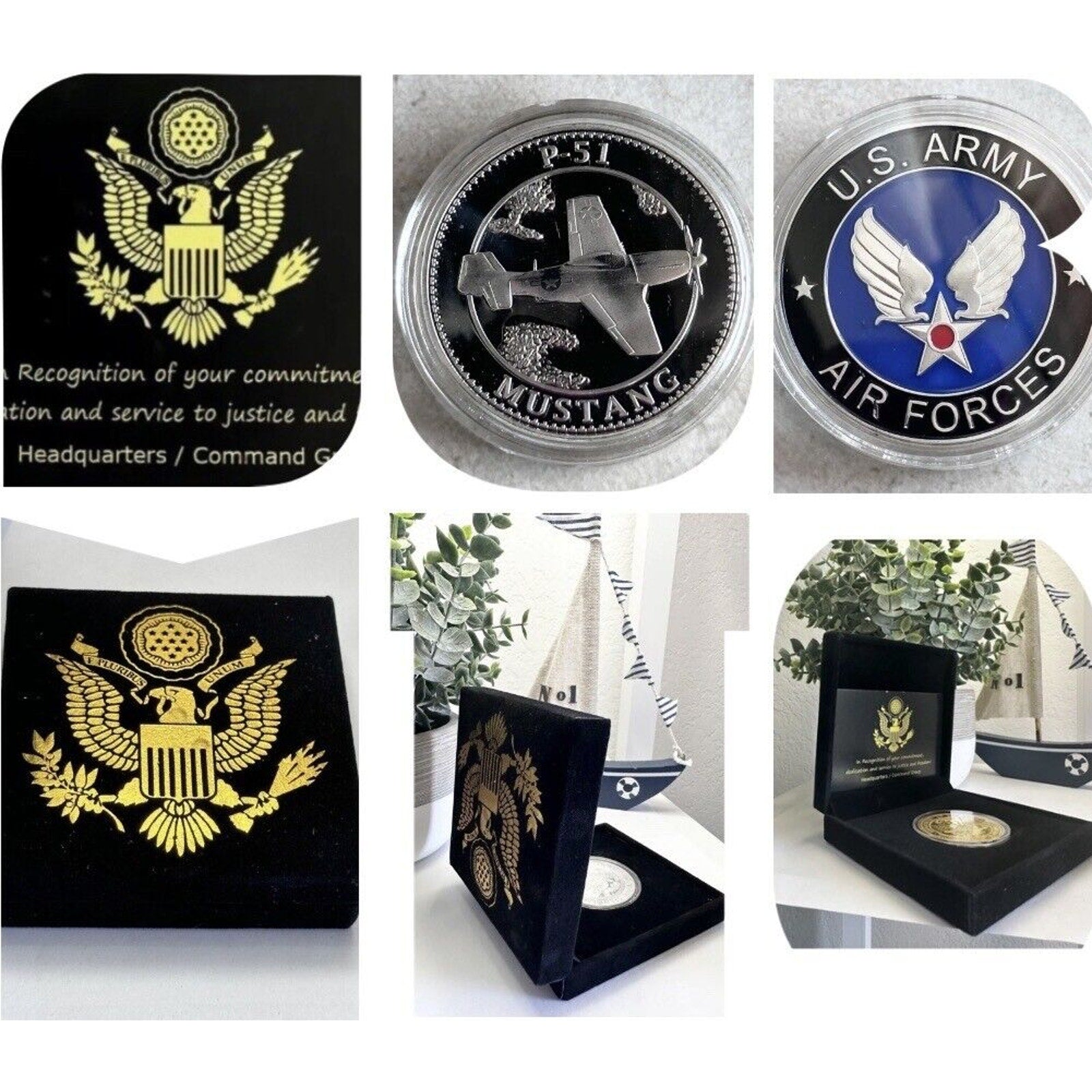 U S ARMY AIR FORCES P-51 MUSTANG Challenge Coin USA ARMY