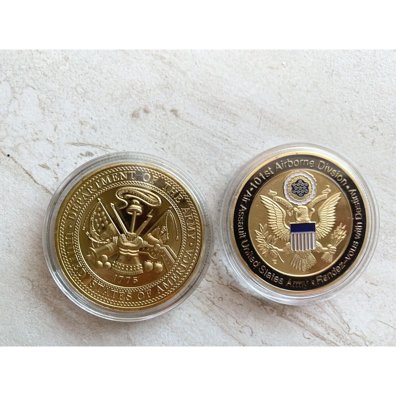 Lot Of 2 95th Civil Affairs Brigade And 101st Airborne Challenge Coin US Army.