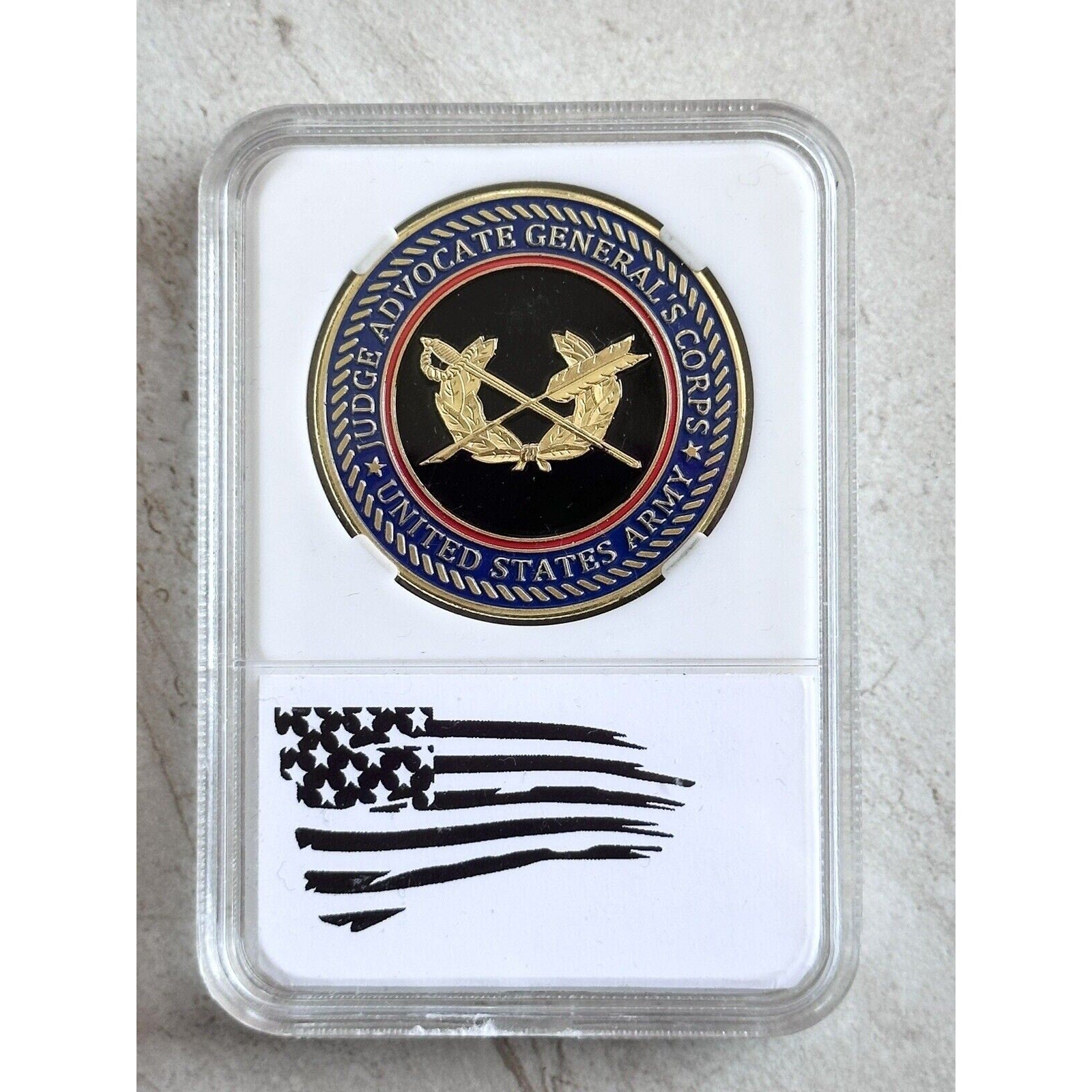 JAG US Army Judge Advocate General Corp Challenge Coin w/case
