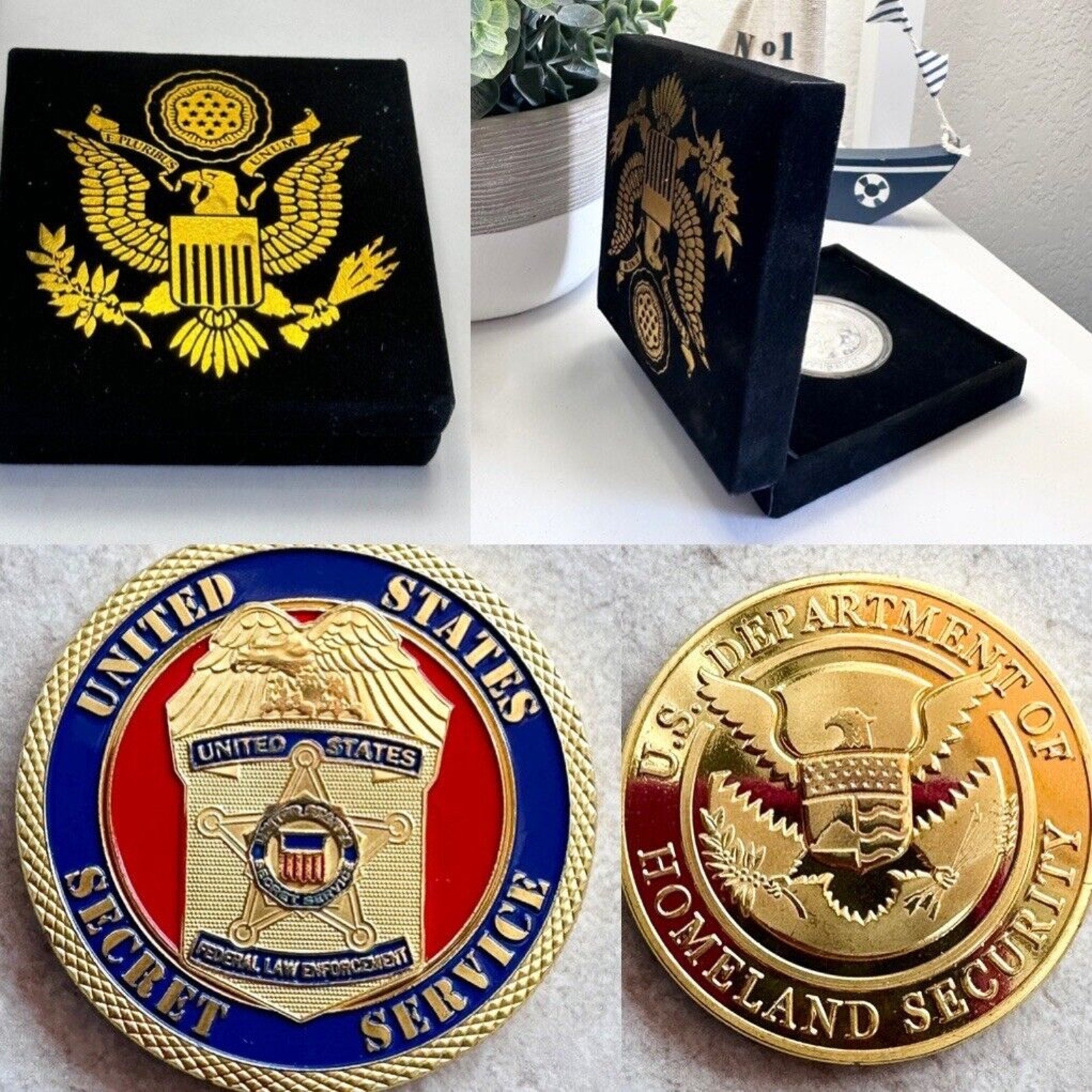 SECRET SERVICE Challenge Coin with special velvet box