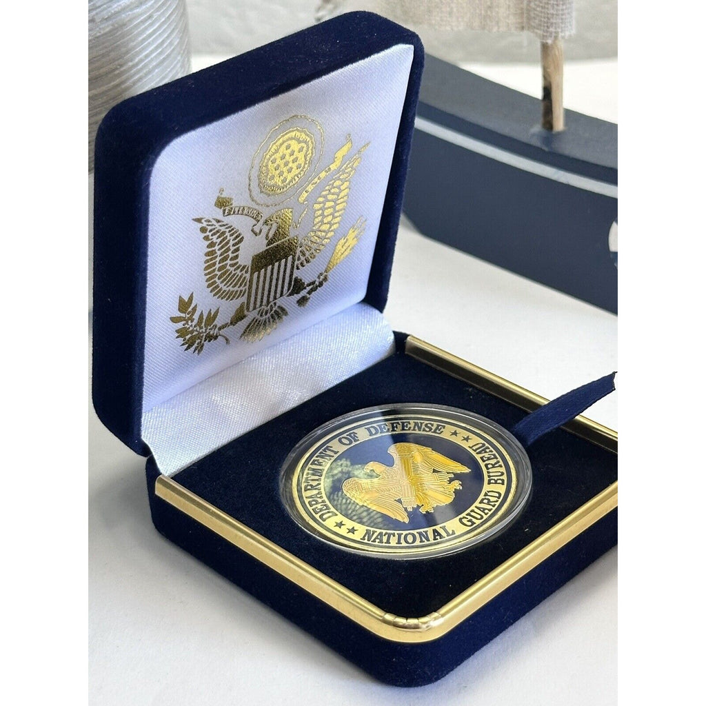 Department of Defense National Guard Bureau Challenge Coin & Special Velvet Case