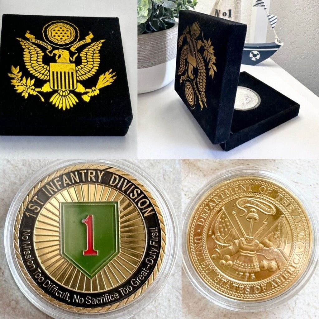 US ARMY 1st INFANTRY DIVISION Challenge Coin with velvet case