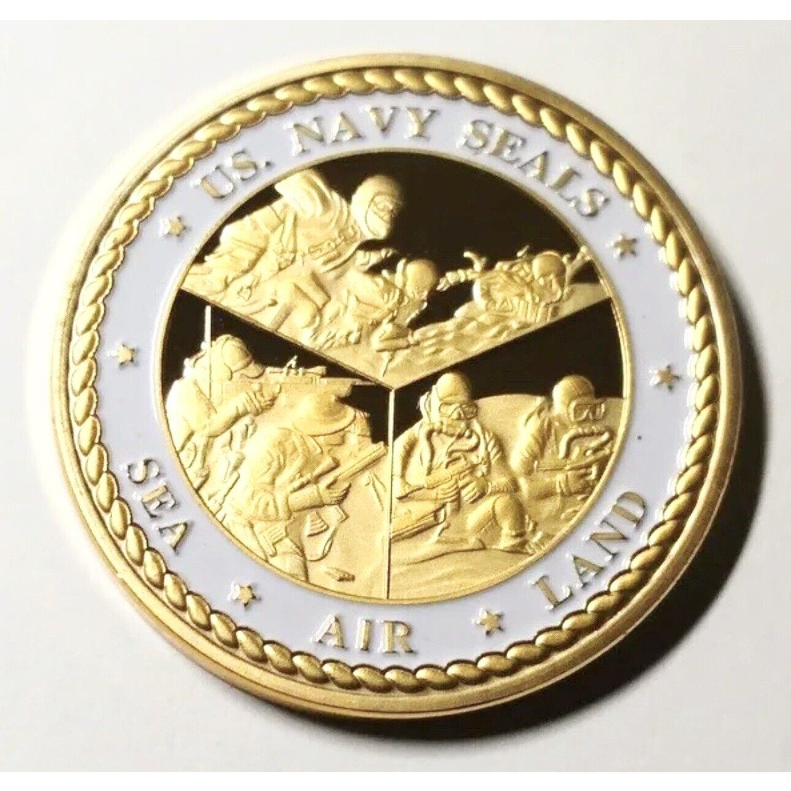US Naval Special Warfare Command US Navy Seals Sea Air Land Navy Challenge Coin