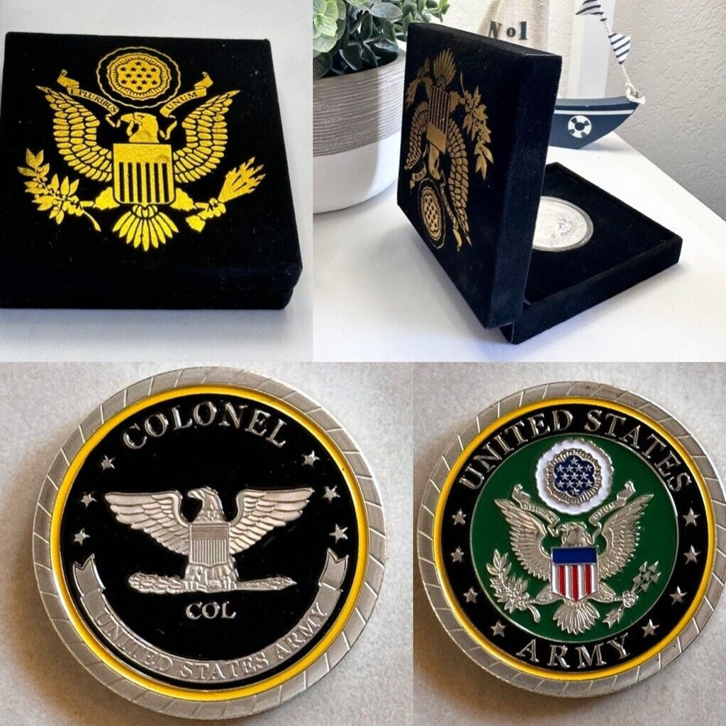 COLONEL ARMY MILITARY CHALLENGE COIN Come With Special Velvet Case