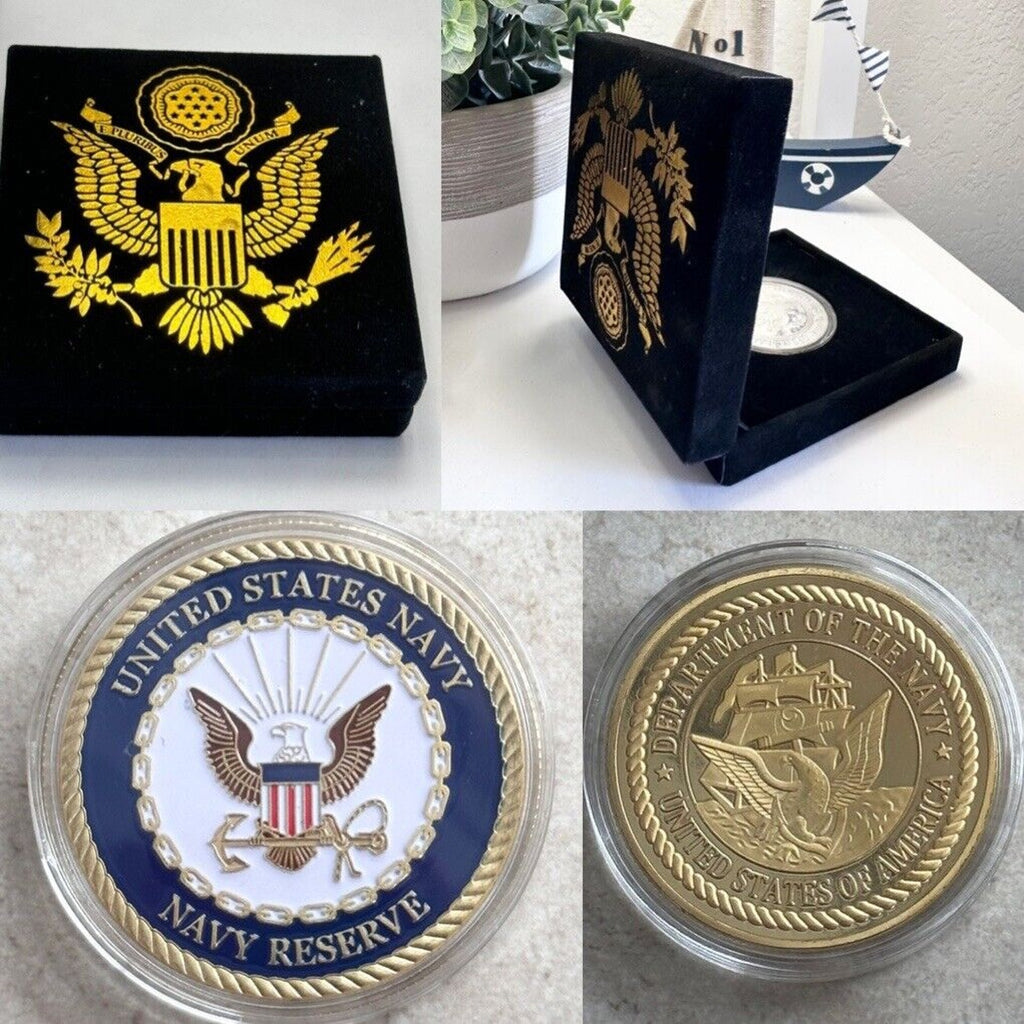 Navy Reserve Service CHALLENGE COIN USN-US Navy Come With Velvet Case