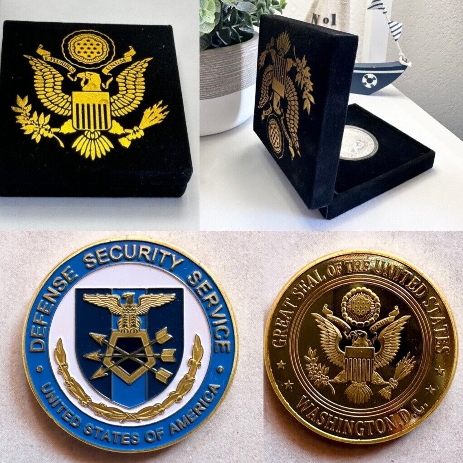 DEFENSE SECURITY SERVICE Challenge Coin With Special Velvet Case